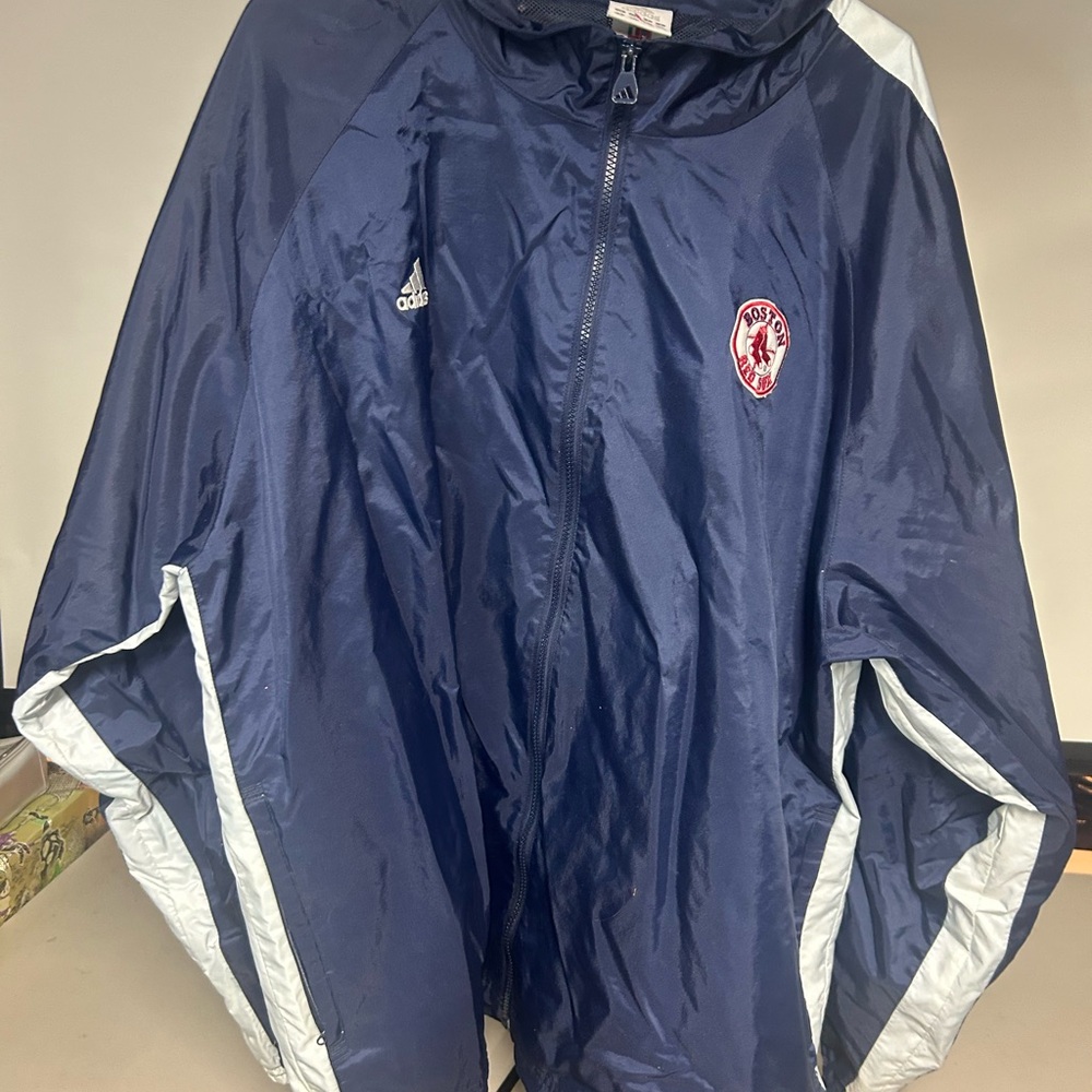 Adidas Dark Blue Jacket with White Accents Boston Red Sox